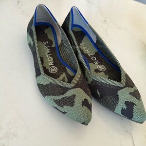 Rothy's Green and Black Camouflage Flats
